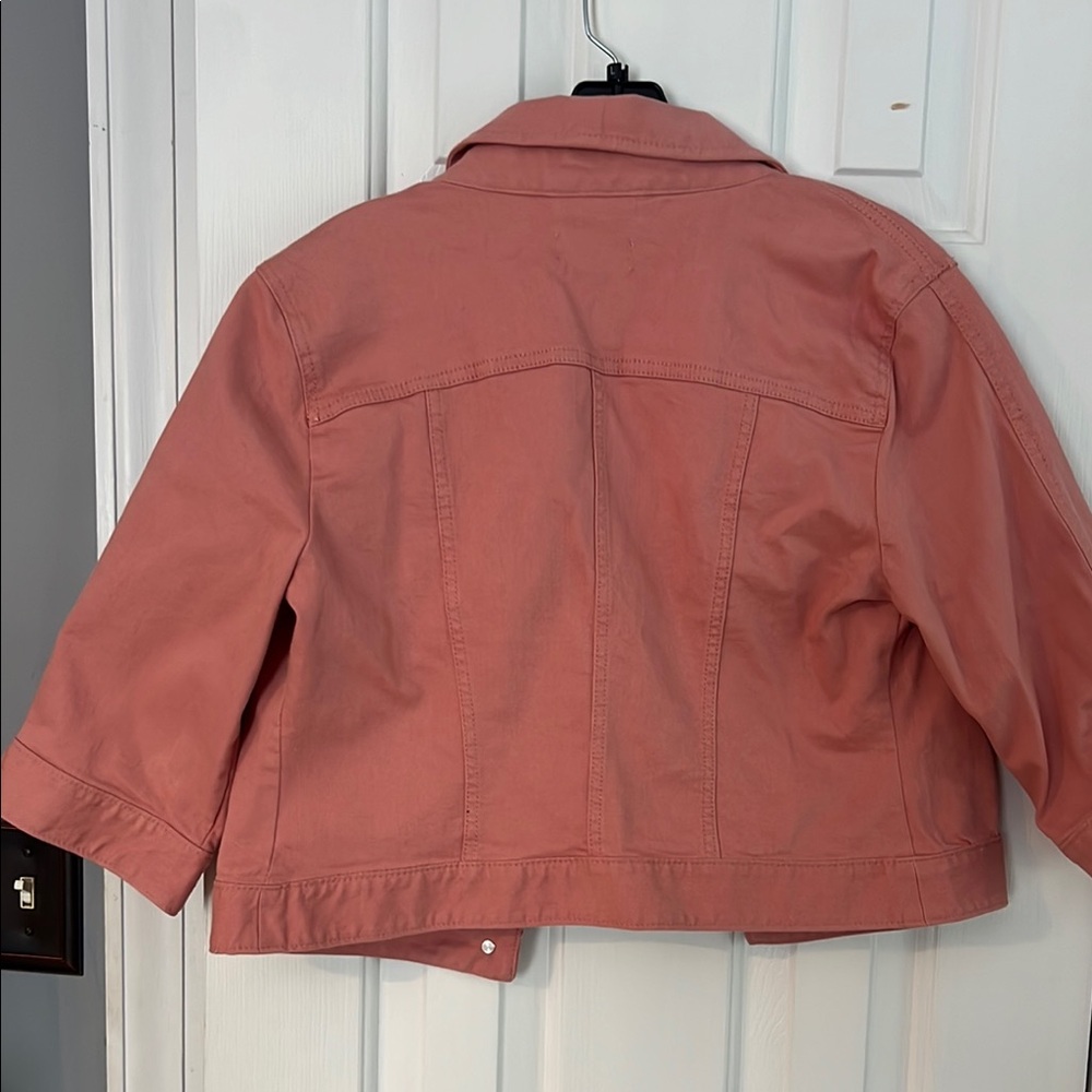 NEW LOFT Muted Pink Button-Up Cropped Jacket Size Medium - Picture 4 of 4